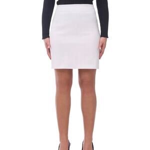 NWT Rekkuna Women's Classic Pull-On Mini Style Sheath Skirt White Size XS